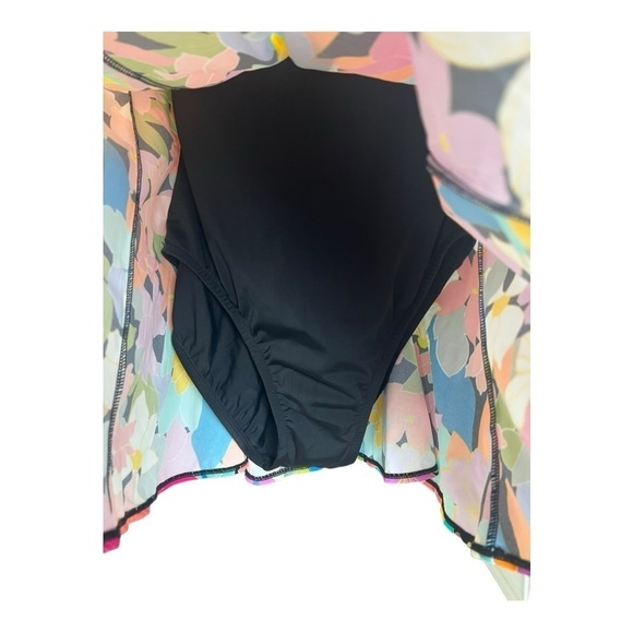 Swim Solutions Floral Frenzy Tummy Control Thigh Enhancer Swim Dress NEW - Picture 5 of 16